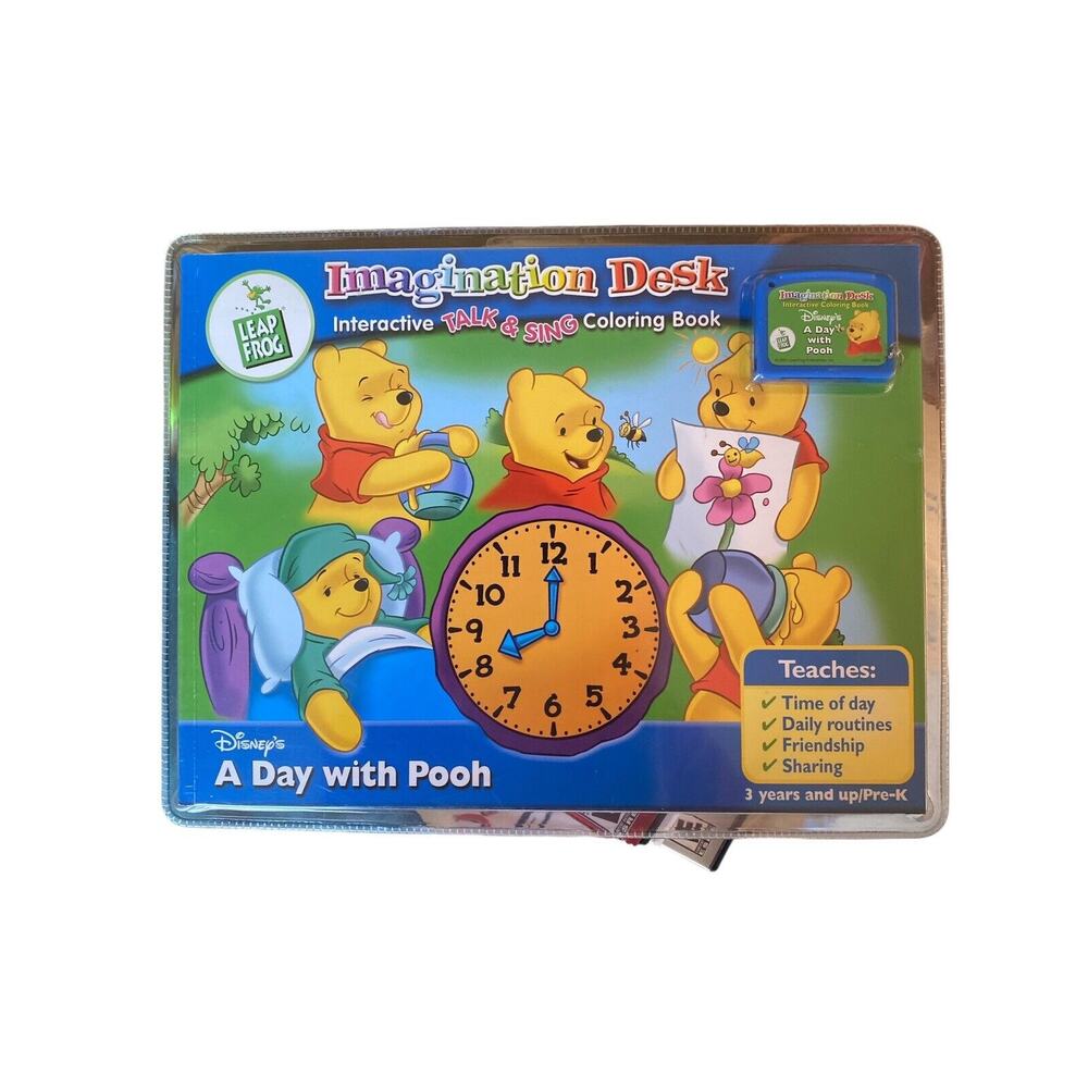 Leap Frog Imagination Desk Disney's A Day with Pooh Interactive Book & Cartridge